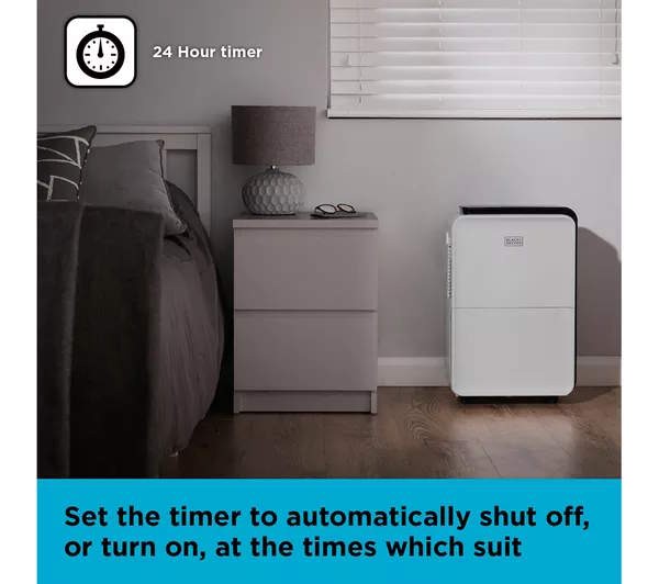 Black and Decker BXEH6008GB 30L White Dehumidifier