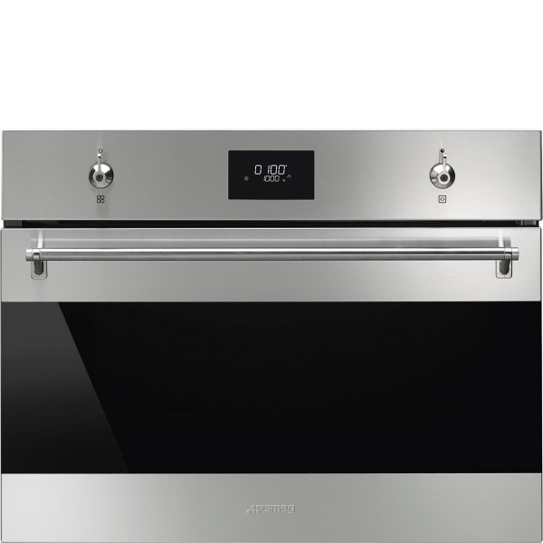 Smeg SO4301M1X 45cm Compact Classic Built-In Oven and Combi Microwave