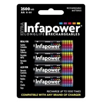 Infapower B004 Pack of 4 x AA 2500mAh Rechargeable Batteries Infapower B004 Pack of 4 x AA 2500mAh Rechargeable Batteries