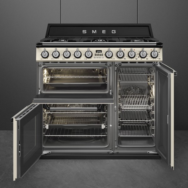 Smeg TR93P 90cm Wide Dual Fuel Range Cooker
