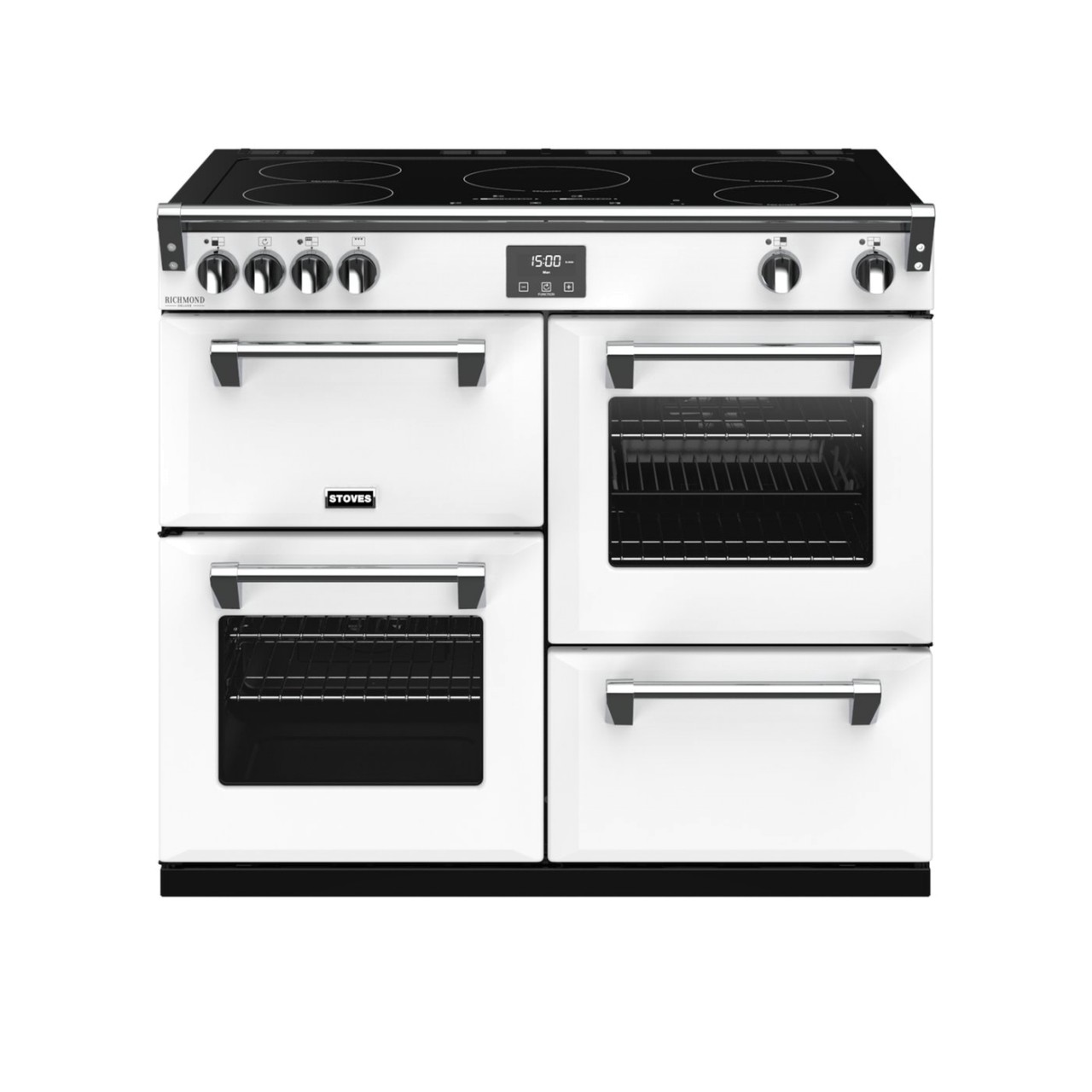 Stoves Richmond Deluxe S1000EI Icy White 100cm Wide Induction Range Cooker Stoves Richmond Deluxe S1000EI Icy White 100cm Wide Induction Range Cooker