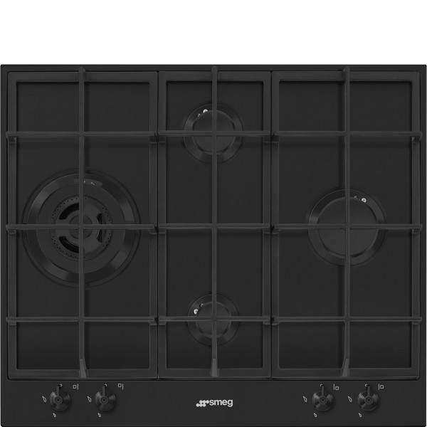 Smeg PX364LMB 60cm Classic Black Gas Hob