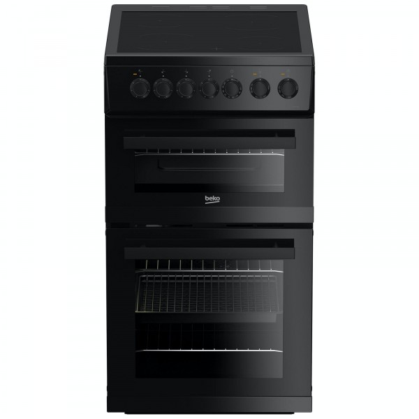 Beko EDVC503B 50cm Double Oven Electric Cooker with Ceramic Hob - Black - A Energy Rated