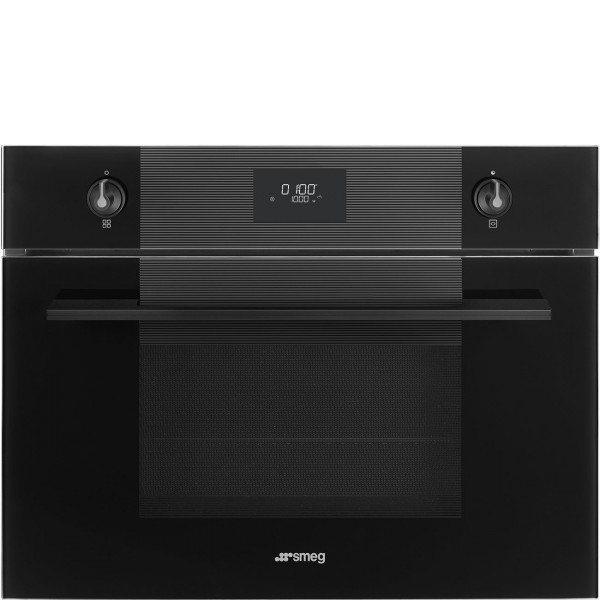 Smeg SO4101M1B3 45cm Wide Linea Compact Combi Black Oven and Microwave