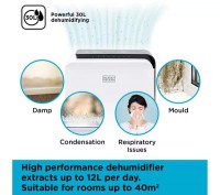 Preview: Black and Decker BXEH6008GB 30L White Dehumidifier Preview: Black and Decker BXEH6008GB 30L White Dehumidifier