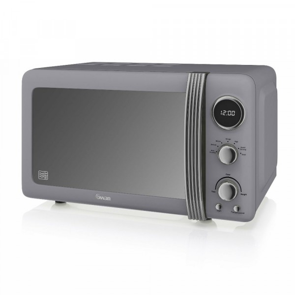 20ltr 800w Digital Retro Microwave In Grey