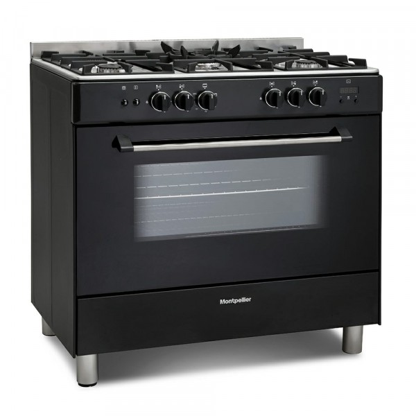 90cm Single Cavity Gas Range Cooker In Black
