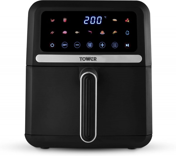 5 Litre Vortx Digital Air Fryer In Black