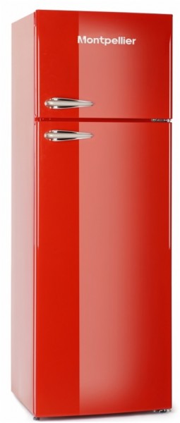 Retro Top Mount Fridge Freezer in Red