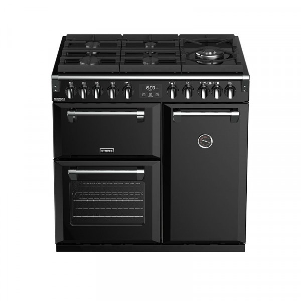 90cm Richmond Deluxe range cooker in Black GTG