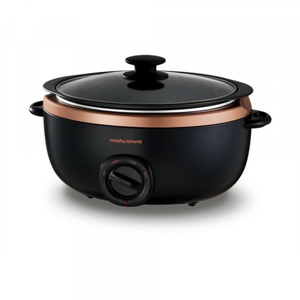 3.5ltr Sear And Stew Slow Cooker In Rose Gold And Black