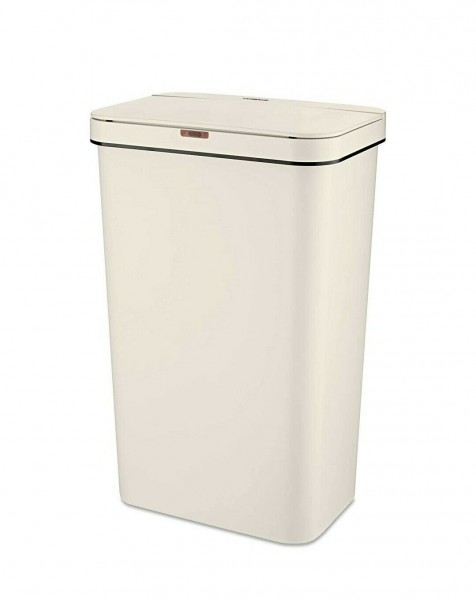 50 Litre Rectangular Sensor Bin In Cream