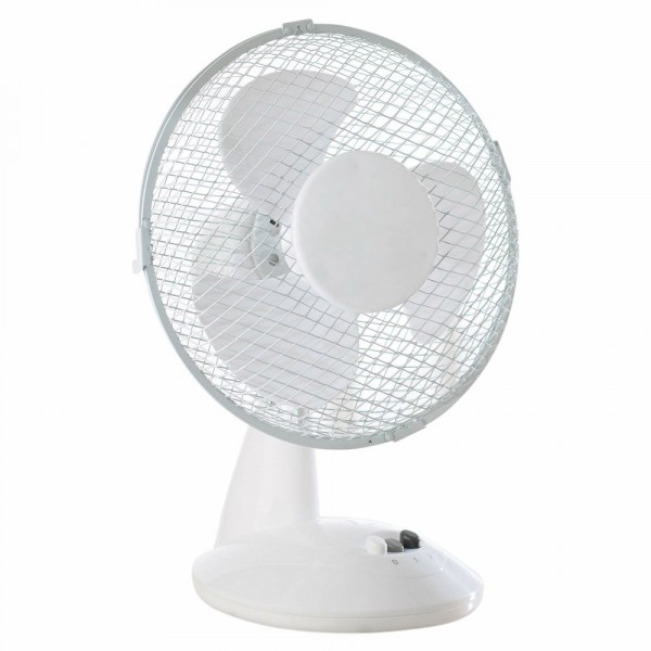 9 Inch 2 Speed Desk Fan In White