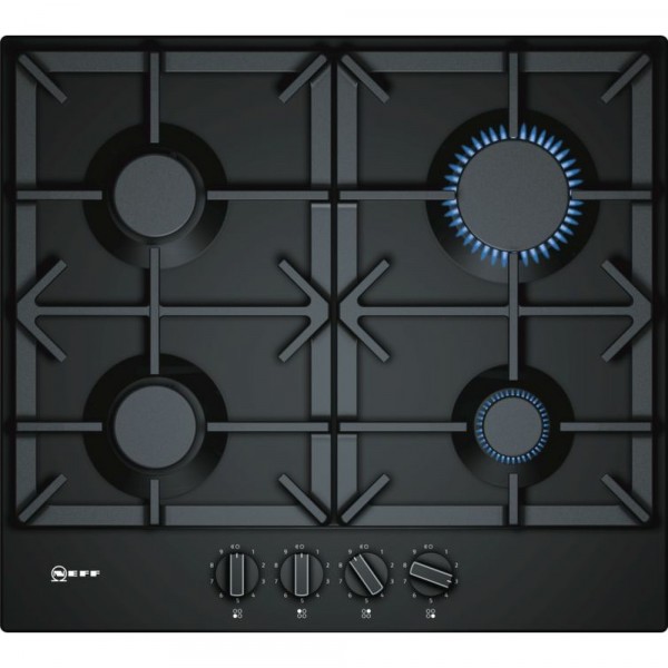 60cm 4 Burner Black Enamel Gas Hob