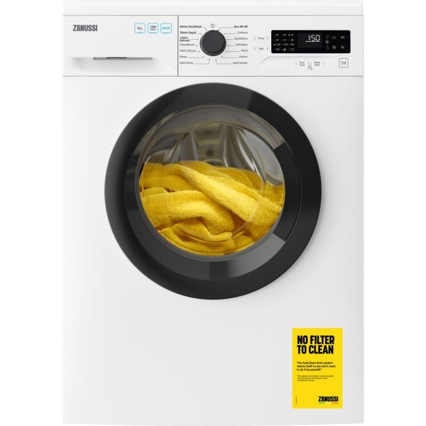 8kg Load Washing Machine with 1200rpm Spin Speed In White