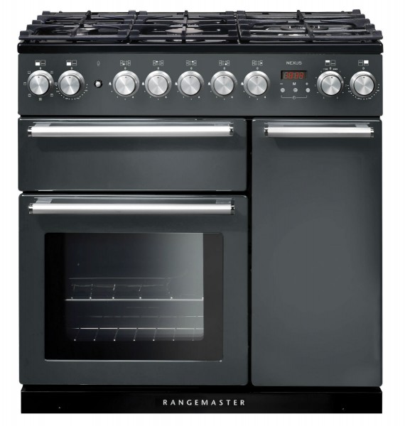 Nexus 90cm Dual Fuel Range Slate with Chrom Handles