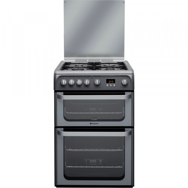 60cm Gas Cooker Double Oven Graphite
