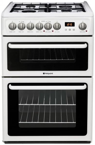 Hotpoint Double Oven 60cm Gas In White
