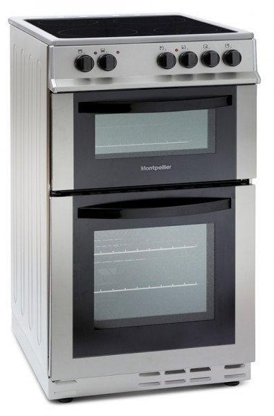 50cm Double Oven Ceramic Cooker in Silver