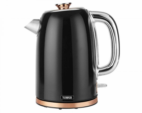 1.7ltr 3kw Black And Rose Gold Kettle