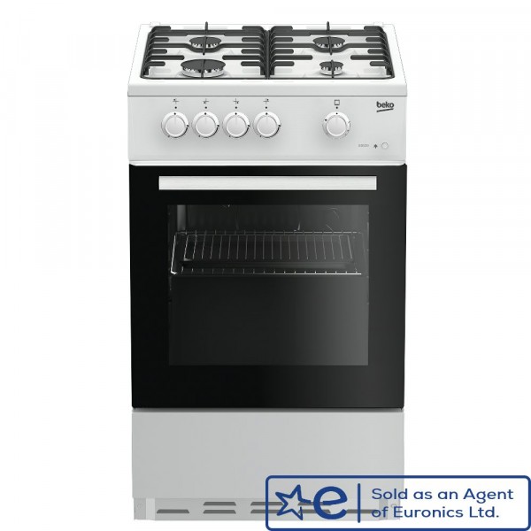 50cm Single Cavity Gas Cooker In White