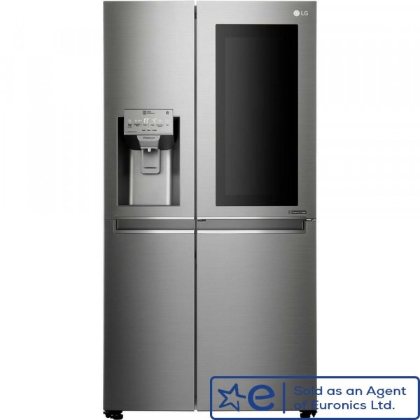 91cm InstaView American Frost Free Fridge Freezer Steel