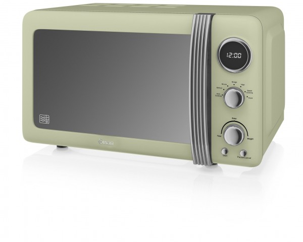20ltr 800w Retro Digital Microwave in Green