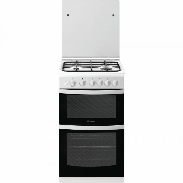50cm Twin Cavity Gas Cooker In White