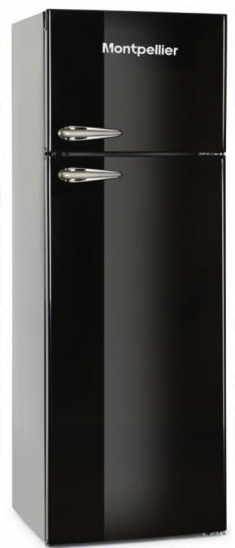 Retro Top Mount Fridge Freezer in Black