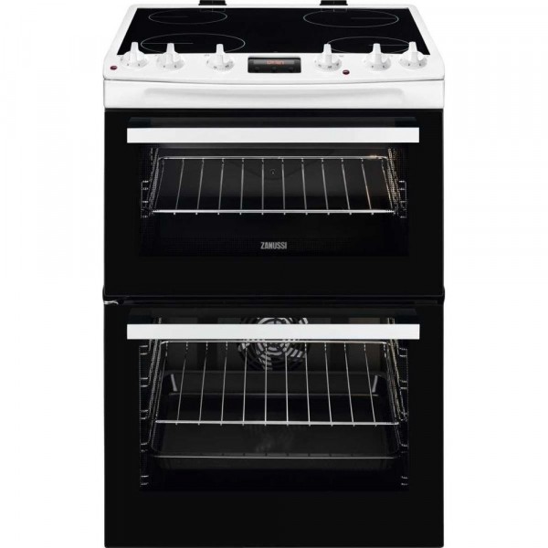 Zanussi ZCV66370WA Ceramic Electric Cooker with Double Oven