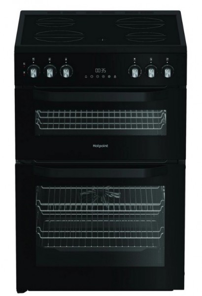 Hotpoint HDE6VDC2B1 60cm Double Oven Electric Cooker with Ceramic Hob