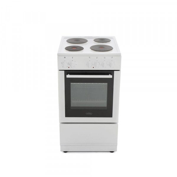 Belling FS50ESWH Solid Plate Electric Cooker with Single Oven