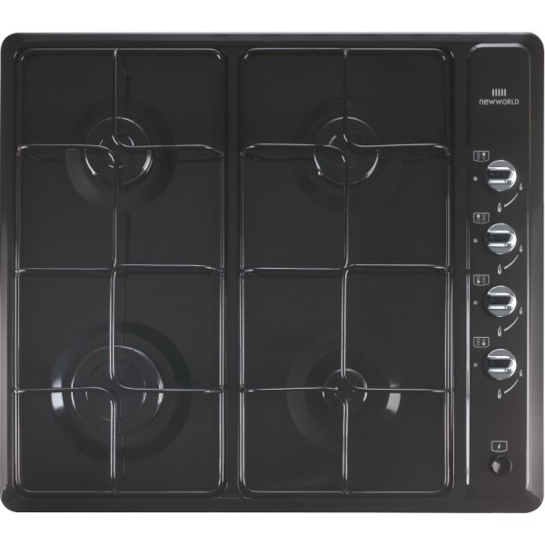 New World NWGHU601 Black 4 Burner Gas Hob