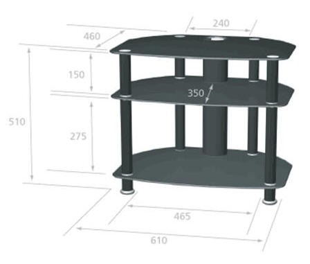 AVCR26-3BLK glass stand