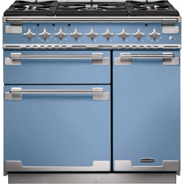 Rangemaster Elise 90cm Dual Fuel Range Cooker China Blue - 108430