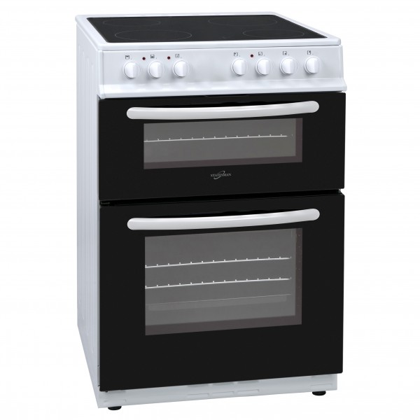 Statesman EDC60W 60cm Cooker ceramic hob double oven