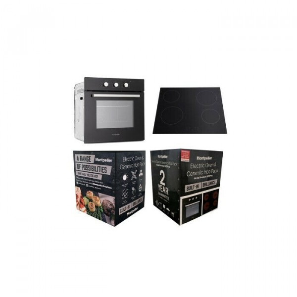 Montpellier SFCP10 Built In Oven And Ceramic Hob Pack