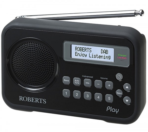 Roberts Radio Play Black finish DAB radio also with FM