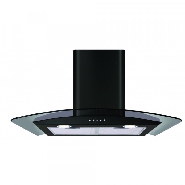 Cda ECP72BL 70cm Curved glass Cooker Hood