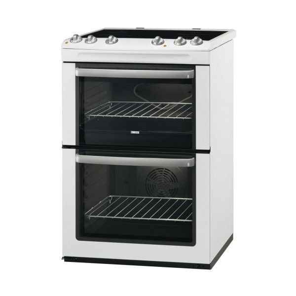 Zanussi ZCV668WA Cooker Double Oven Ceramic 60CM