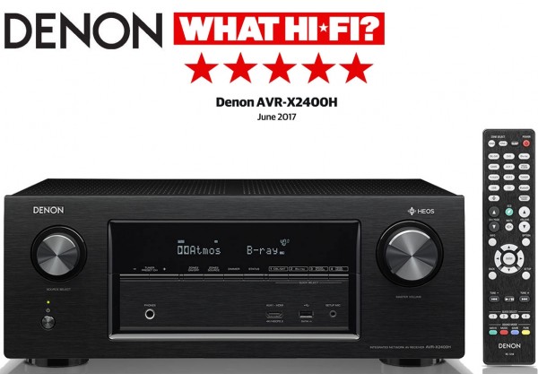 Denon AVR-X2400H 7.2 channel AV Surround Receiver with built-in HEOS technology | Black