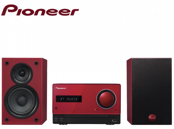Pioneer X-CM35BTR Hi-Fi Micro-System with CD UKW-MW Tuner Bluetooth NFC and USB | Red