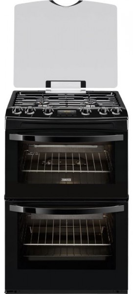 60cm Wide Natural Gas Cooker with catalytic double cavity and flame safety device in Black
