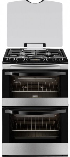 Zanussi ZCG63200XA 60cm Wide, Double Cavity Gas Cooker | Stainless Steel