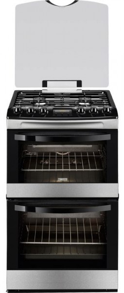 Zanussi ZCG43200XA 55cm Wide Natural Gas Cooker with catalytic double cavity | Stainless Steel