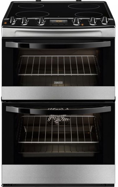 Zanussi ZCV68300XA 60cm Wide Electric Cooker with Ceramic Glass Hob | Stainless Steel