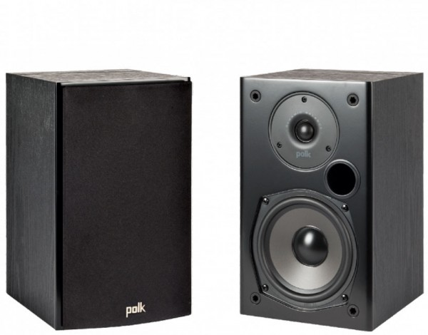 Polk T15 Home Theater and Music Bookshelf Speakers Pair | Black