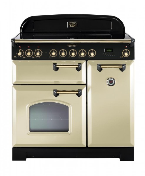 Rangemaster Classic Deluxe 90CER Cream Brass 81650 Electric Range Cooker