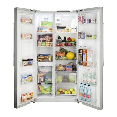 LEC AFF90185 SILVER American Style Fridge Freezer
