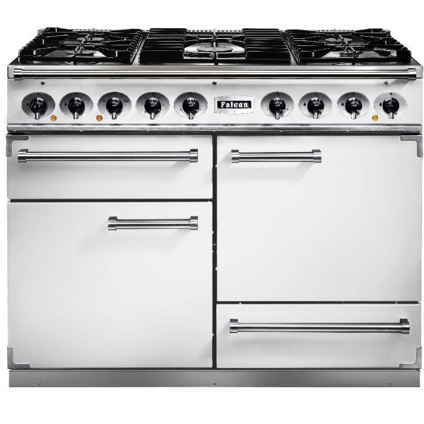 Falcon 1092 DX DF White Nickel 82300 Dual Fuel Range Cooker